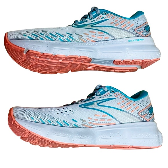 Brooks Glycerin 20 Sneakers Women's Sz 8.5 Running Shoes Gray Turquoise - Picture 4 of 9